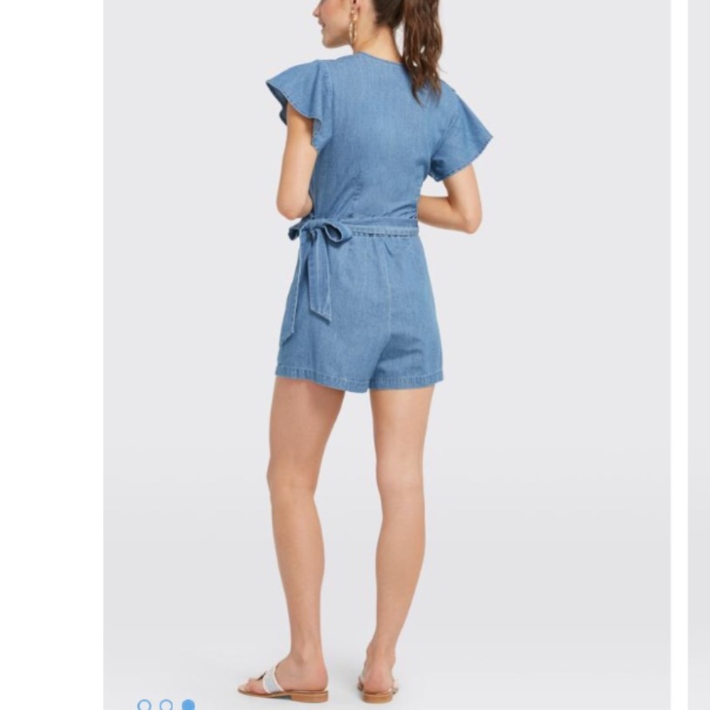 Draper James Chambray Flutter Romper - Picture 4 of 8